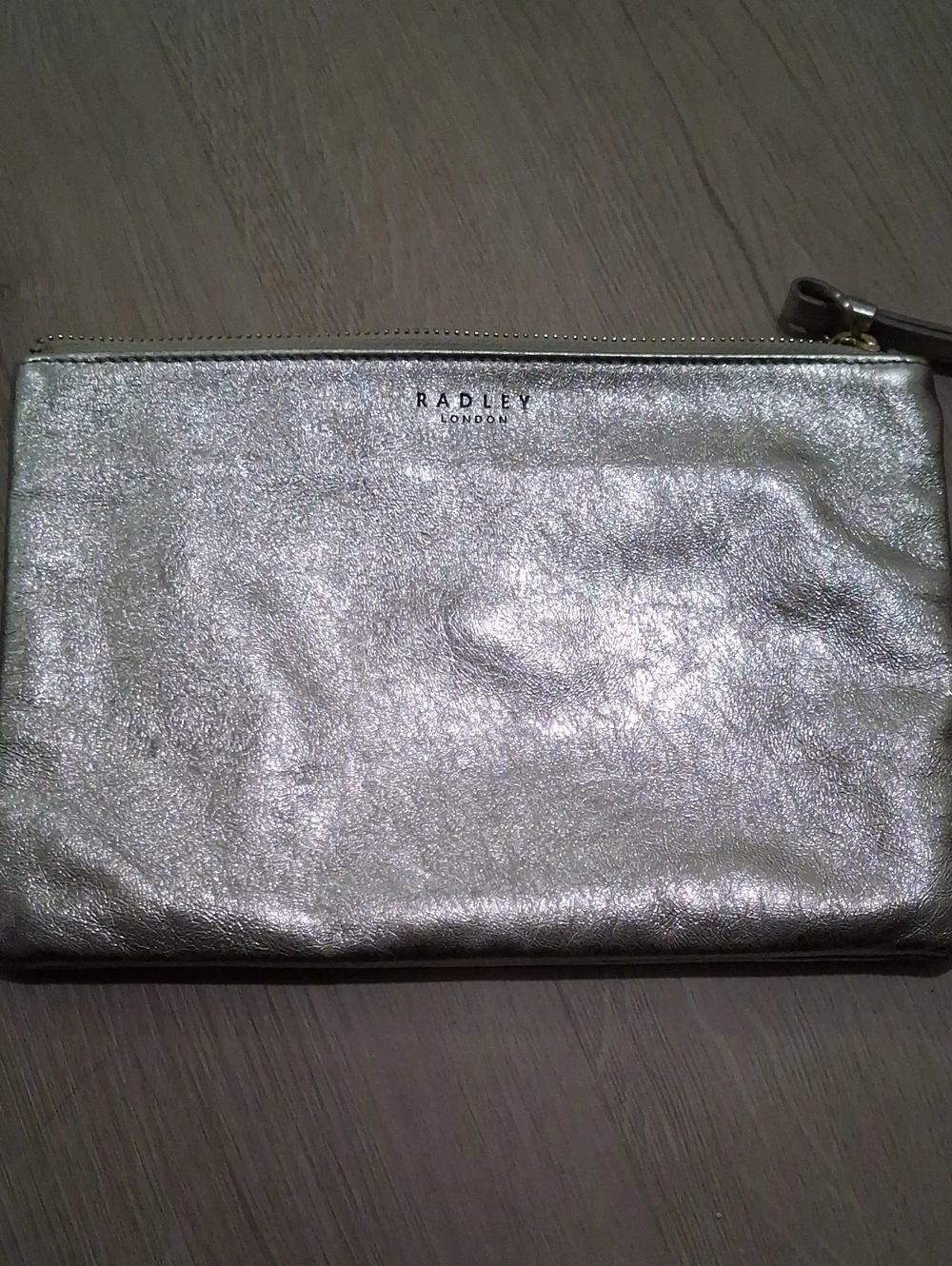 RADLEY LONDON Silver Metallic Wristlet Clutch